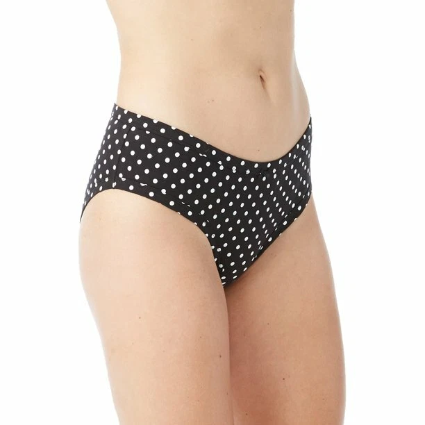 No Boundaries Women's Cotton Hipster Panties Size X-SMALL Black W White Dots - Image 1 of 1
