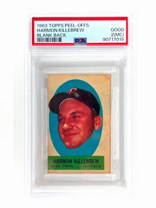 1963 Topps Peel-Offs Harmon Killebrew (Leere Rückseite) Minnesota Twins HOF - Bild 1 von 3