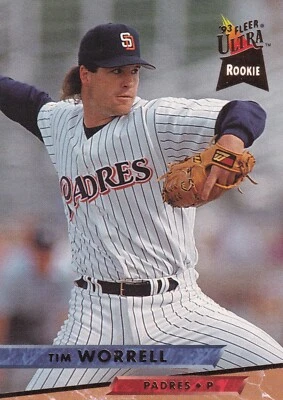 1993 Fleer Ultra #561 Tim Worrell San Diego Padres Rookie - Image 1 of 2