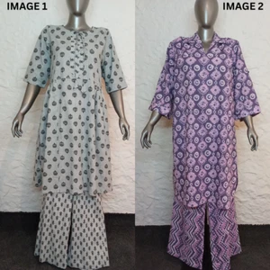 Conjunto de pantalón y kurti de algodón puro para mujer - elegante y cómodo - Imagen 1 de 19