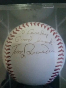 Los Angeles Dodgers Tom Lasorda Vintage Signed Deticated Baseball, Uncertified - Picture 1 of 7