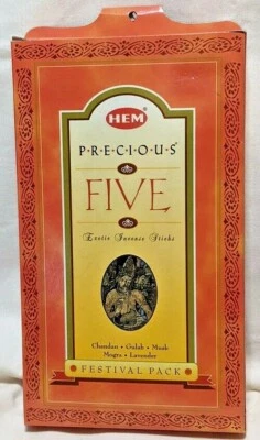 HEM INCENSE STICKS -Festival five pack- assorted 20 STICK BOXES (100 sticks) - Image 1 of 2