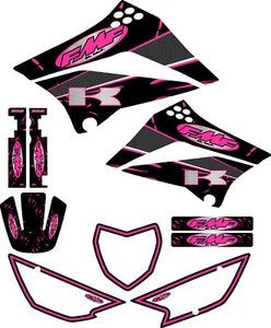 FMF Exhaust Graphics fit KLX 110 10-25 Graphic Kit Sticker KLX110 Pink - Picture 1 of 3