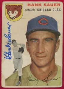 Hank Sauer 1954 Topps #4 SIGNED w bold auto - very nice! - Picture 1 of 2