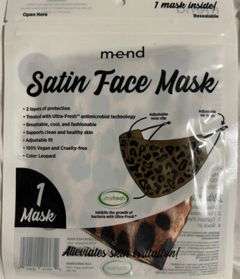 Leopard Satin Face Mask New alleviates skin irritation - Image 1 of 4