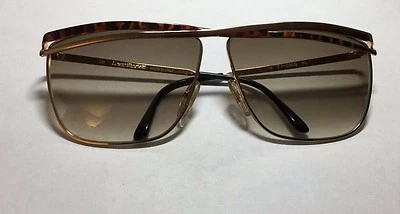  Gafas de sol italianas Laura Biagiotti T110/N/S (marrón y dorado) vintage nuevas de los años 80 Foto 1 de 3