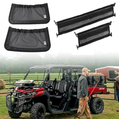 Redes de almacenamiento traseras con respaldo + redes de carga de almacenamiento de tablero para Can Am Defender 2017-2023 Foto 1 de 4