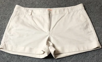 Joe Fresh Cuffed Chino 短裤女式 16 高腰白色棉质休闲休闲休闲 — 第 1/4 张图片