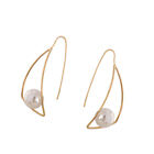 Women Eardrop Jewelry Pearl Hoop Earrings Alloy