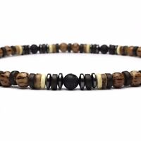 bois New Style Collier Exclusifs Homme//Femme fil Cuir véritable+perles en métat