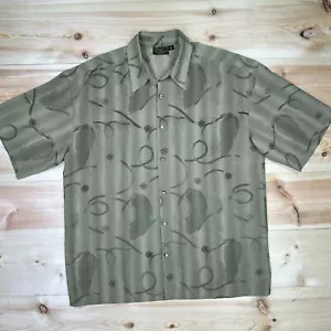 VTG Monzini Collection Shirt Men XL Abstract Retro Disco Button Up USA Made - Picture 1 of 7