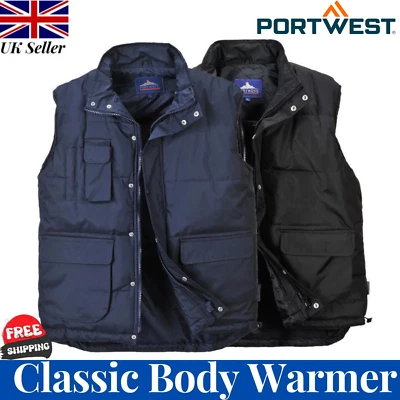 Portwest Classic Bodywarmer Lined Gilet Outdoor Showerproof Padded Warmth S415 - Image 1 of 4