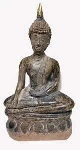 Antique Vintage Asian Ceramic Buddha Statue Sculpture, Sawankhalok type - Picture 1 of 6