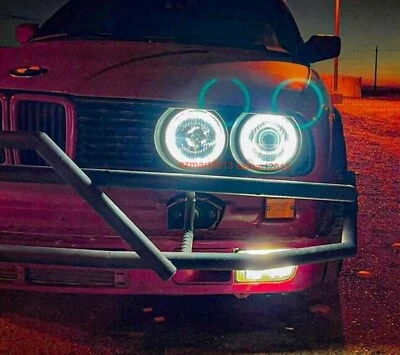 for BMW E32 E34 E30 318i 320i headlight LED halo ring DRL angel eye halo white - Image 1 of 4