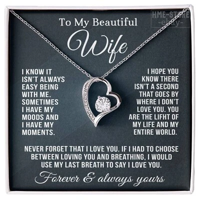 Collar Forever Corazón Regalos para Esposa de Marido a Esposa Aniversario San Valentín Foto 1 de 4