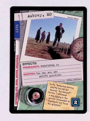 Aubrey, MO 1996 X-Files Trading Card Game TCG CCG Site Card Common - Image 1 of 2