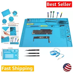 Large Silicone Soldering Mat Kit - Heat Resistant Repair Mat with ESD Wrist S... - Picture 1 of 8