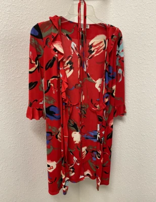 Vestido Georgiou Studio P Rojo Abstracto 100% Poliéster Foto 1 de 4