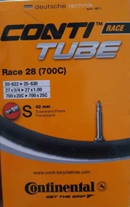 Continental Bike Inner Tube Race 28 700 20 25 Presta 42mm Cycle Valve new boxed - Picture 1 of 4