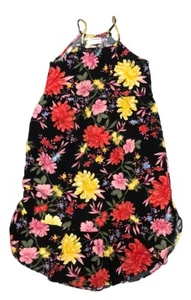 Old Navy Children Kids Girls Black Floral Side Slit Sundress XL 14 - Picture 1 of 5