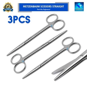 Medical Metzenbaum Scissors Straight Surgical Veterinary Instruments 3Pcs - Picture 1 of 4