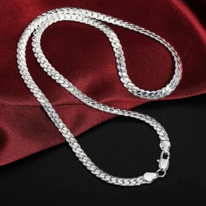 NEW Sterling Silver Thick Solid 925 Italy Men's Figaro Chain Necklace Braceledd - Picture 1 of 19