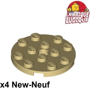 Lego 4x Plate Round Plate 4x4 Hole Hole Beige/Tan 60474 NEW - Picture 1 of 1
