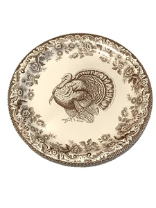 Spode Woodland Turkey Plates 16 Count COATED PAPER LUNCH DESSERT Brown - Picture 1 of 5