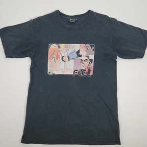 VTG 100% Authentic FLCL Fooly Cooly T-Shirt Black Broccoli Gear Small DISTRESSED - Picture 1 of 11