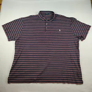 Polo Ralph Lauren Polo Herren 4XLarge Blau Rot Gestreift Logo Kurzarm - Bild 1 von 8
