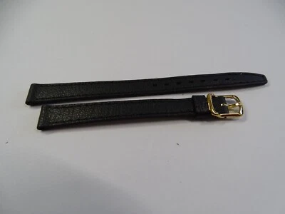 VINTAGE BRACELET MONTRE DAME CUIR COBRA VACHETTE NOIR 10 mm - Photo 1/3
