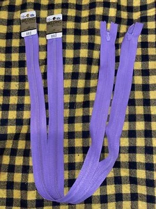 6 Lot Purple #862 20” Inch YKK Coil Zipper NOS NWT Belding Automatic Lock - Picture 1 of 6