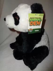 Panda Bear Adventure Planet Animal Den 11" sitting Silky Soft Stuffed Plush NEW - Picture 1 of 7