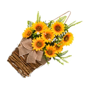 Hanging Wreath Garden Decor Sunflower Garland Wreaths for Front Door - Picture 1 of 10