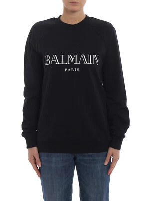 Moletom Balmain preto algodão com estampa de logotipo, tamanho EUA G - Imagem 1 de 4
