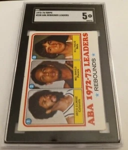 1973-74 Topps Basketball #238 ABA Rebounds Leaders w/ Artis Gilmore HOF SGC 5 EX - Picture 1 of 2
