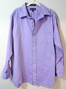 Paul Fredrick Big Tall Dress Shirt Men's 17 1/2 35 Purple Long Staple Cotton 80s - Picture 1 of 8