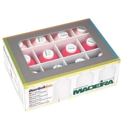 Madeira Overlock Box (rosa/pink/dunkelblau/ 3x 1000 m/ 9x 1200 m) Overlockgarn - Bild 1 von 4