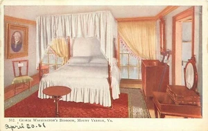 George Washington Schlafzimmer Mt Vernon Virginia VA 1908 Postkarte - Bild 1 von 2
