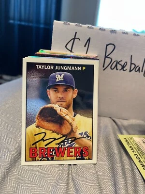 2016 Topps Heritage Chrome #THC489 Taylor Jungmann/999 BREWERS! KF1 - Image 1 of 2