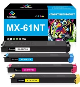 4 Premium kompatible MX-61NT Sharp MX-2630N,MX-2651,MX-3050N,CMYK Toner Set - Bild 1 von 5