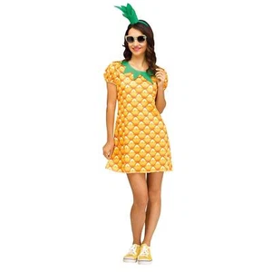 Womens Pineapple Dress Halloween Cutie Food Halloween Costume SIze 10-14 - Picture 1 of 1