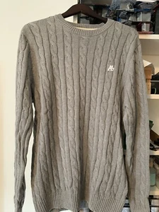 *Aeropostale - Men's Grey Sweater Thick Ribbed Slim Fit Crew Neck - Size XL - Picture 1 of 6