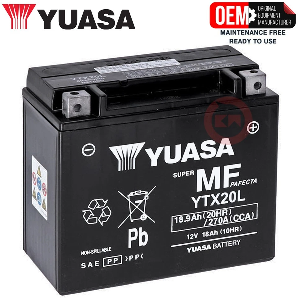 Batterie YTX20L Yuasa Scellée Harley FXSTSSE3 CVO Softail Springer 1800 2009