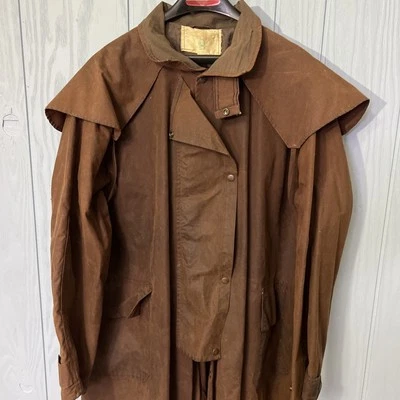 Abrigo de montar de lujo DRIZA-BONE australiano marrón piel aceitosa y algodón - talla 8 vaquero Foto 1 de 4