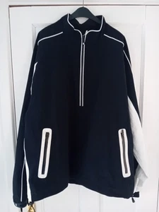 FootJoy Dryjoys FJ Mens Large Golf Rain Jacket Navy Windbreaker L Black & White - Picture 1 of 5
