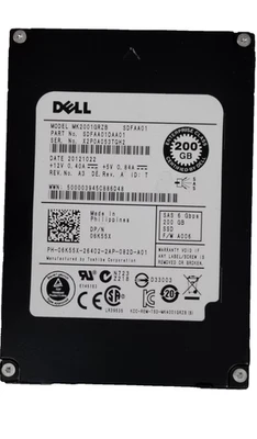 Dell 06K55X 200GB SAS SSD MK2001GRZB | 2.5" Enterprise SLC NAND 6Gb/s SSD - Image 1 of 2