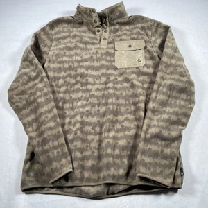 Volcom Camo 1/4 Snap Button Sweat Shirt Pocket Fleece Large - Picture 1 of 7