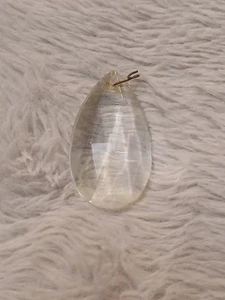 Vintage klar 2"x1" Träne Tropfen facettiert Kristallglas Kronleuchter Prisma dünn - Bild 1 von 2