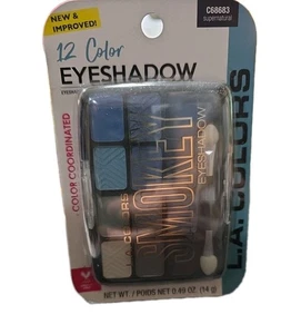 LA COLORS 12 Color Eyeshadow Palette Chic Blues/Grays Cosmetic Makeup 68683 - Picture 1 of 4
